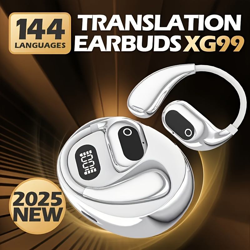 AI Translation Earbuds Real Time, 6-in-1 Translator Earbuds 150 Languages& Accents, Open Ear Wireless Ear Buds Wireless with Charging Case Fit Suitable for Travel, Business, And Study, Graduation Season Gifts