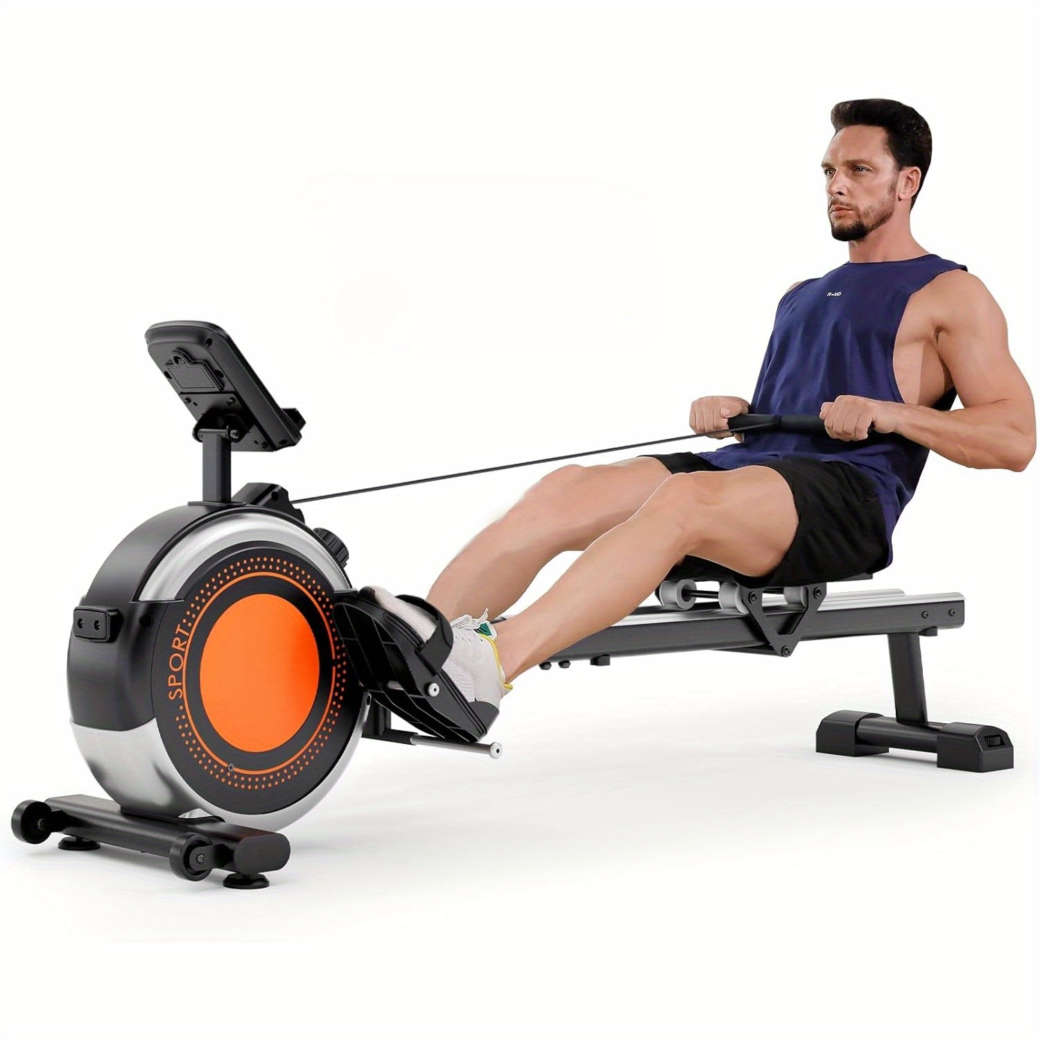 TEMU Rowing Machines For Home Use Rowing 350 Lbs Magnetic Rower With 16 Levels Of Workout Resistance Dual Slide Rail