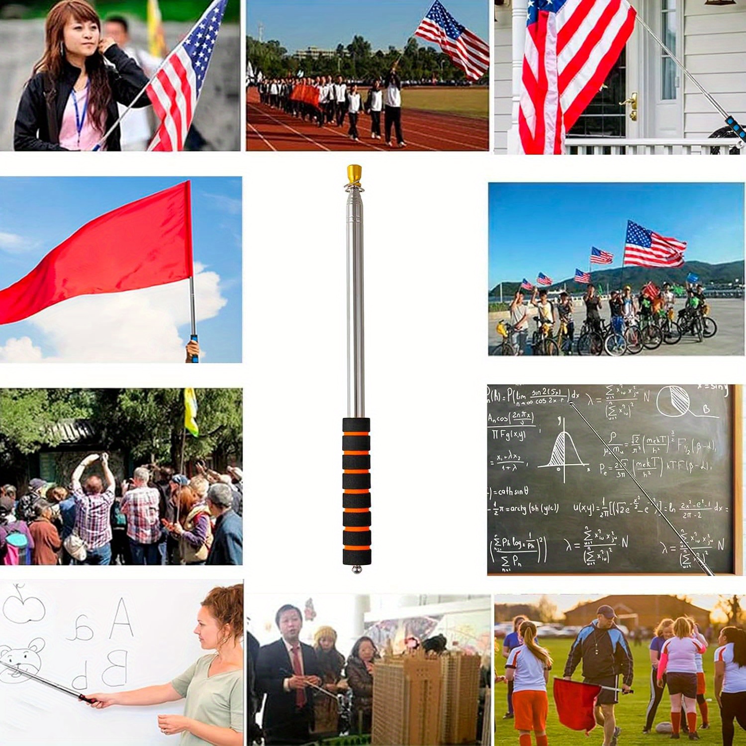 

Telescopic Handheld Flagpoles, Portable Telescopic Banner Flag Pole Telescopic Teacher Pointer Flag Pole For Festival Tour Teachers