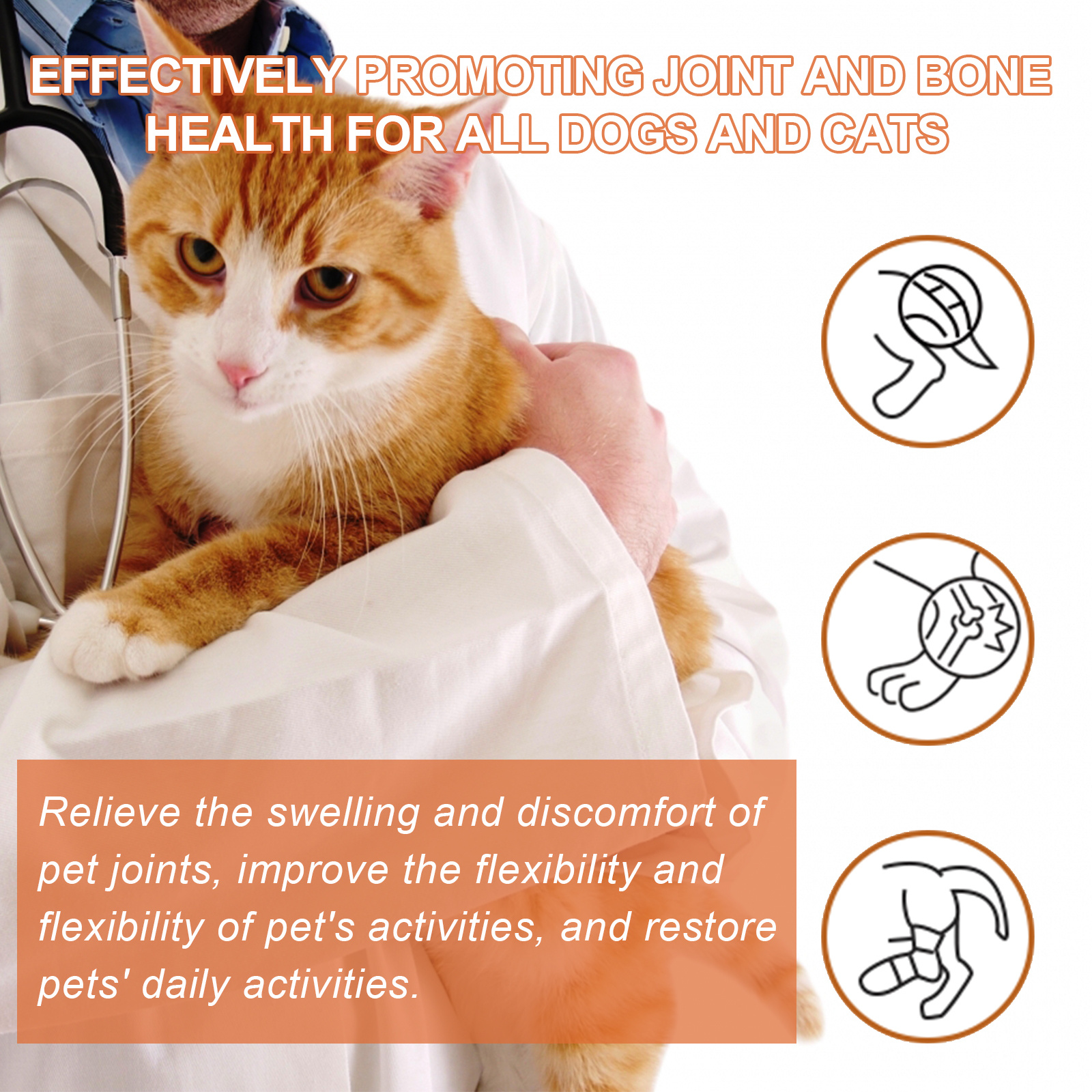 20G Pet-Specific Joint Care Spray, Gentle Topical Spray, Easy And Convenient to Use, Helps Flexible Joints, Enhances Mobility, Suitable for Cats And Dogs And Other Pets, Home Long-Term Care, Caring for Pet Bone And Joint Health, Without Battery