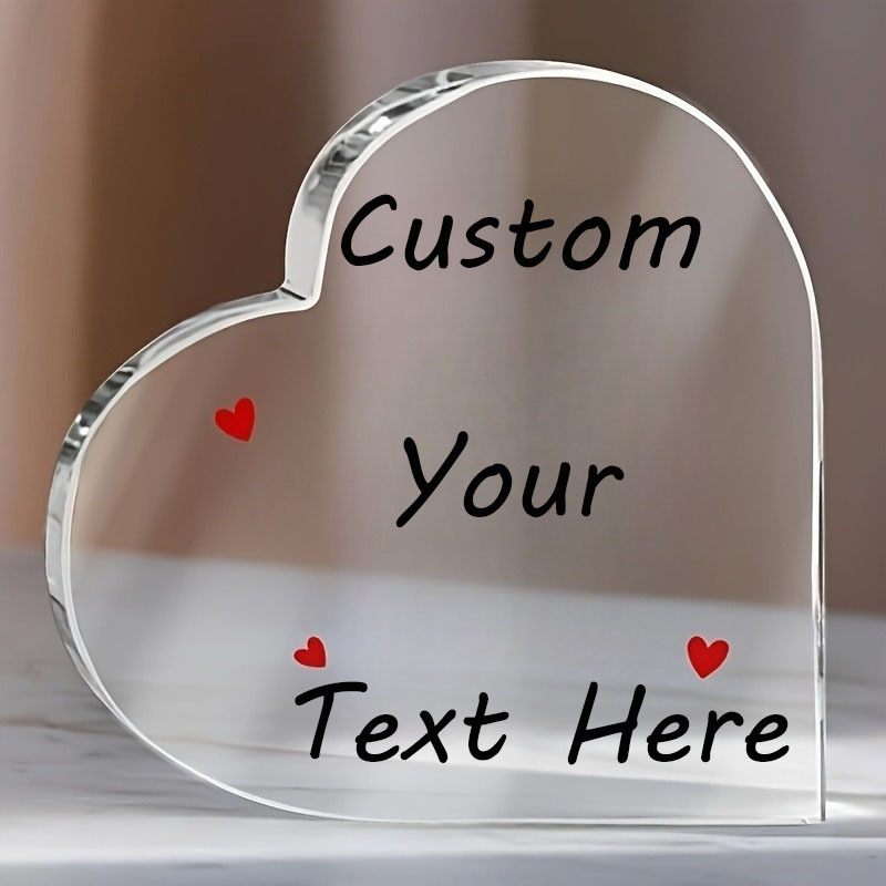TEMU 2D Flat - [2D Flat] Targhe di ringraziamento personalizzate a forma di cuore in acrilico 2D, testo personalizzato, regali per donne, , famiglia,