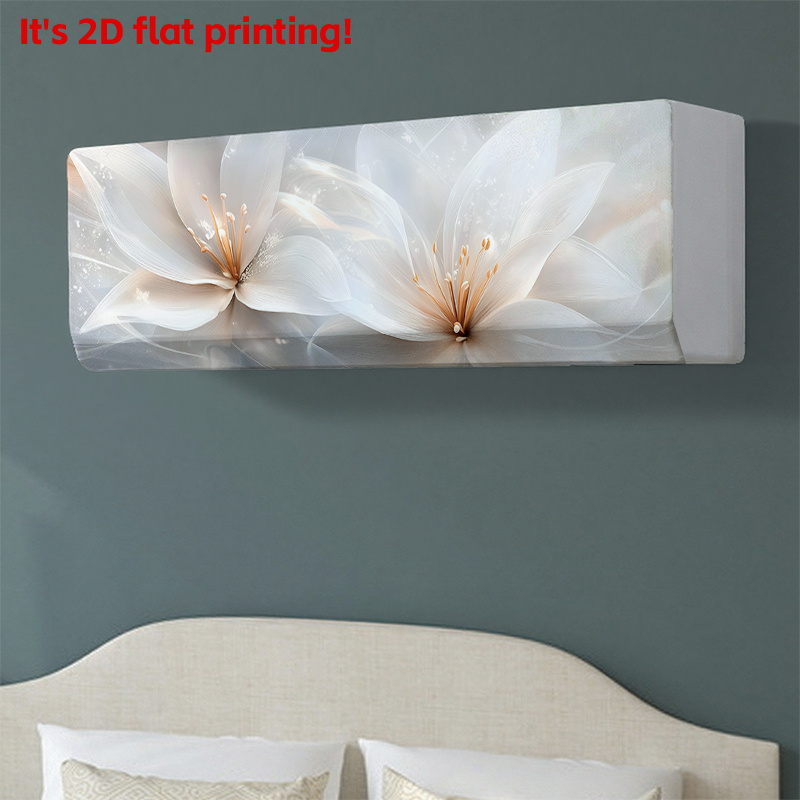 TEMU 1pc Modern Elegant Floral Printed Air Conditioner Cover (air Conditioner Not Included), Hanging Air Conditioner Protective Cover, Replacement