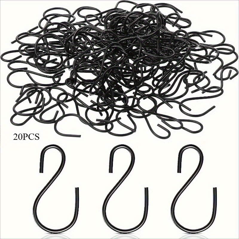 20pcs Metal Hook, S Shaped Iron Wire Hook Hanger For Hanging Pot Plant, Jewelry, Keychain, Christmas, Halloween Ornament Storage