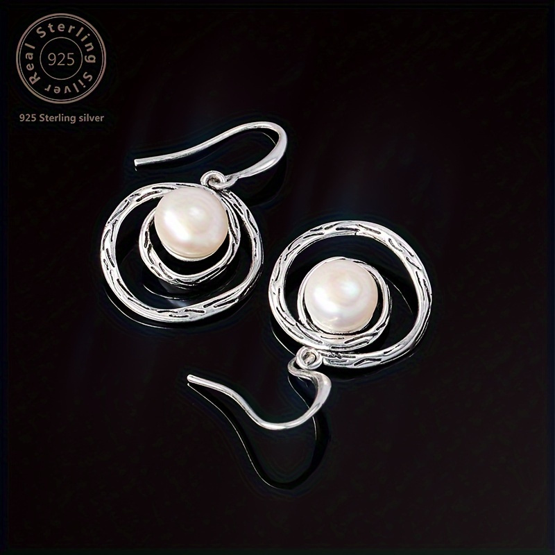 pair of exquisite multi layered swirl pearl earrings traditional carved   three dimensional pattern natural     luxury attractive   suitable for weddings banquets parties   with a   box Product details 2