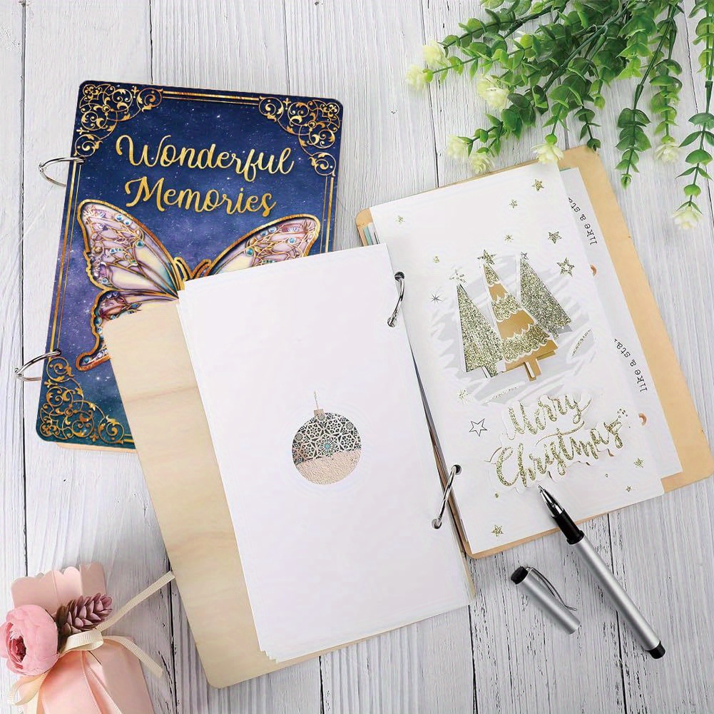 1pc wooden card keeper book loose leaf binder - Temu Bahrain