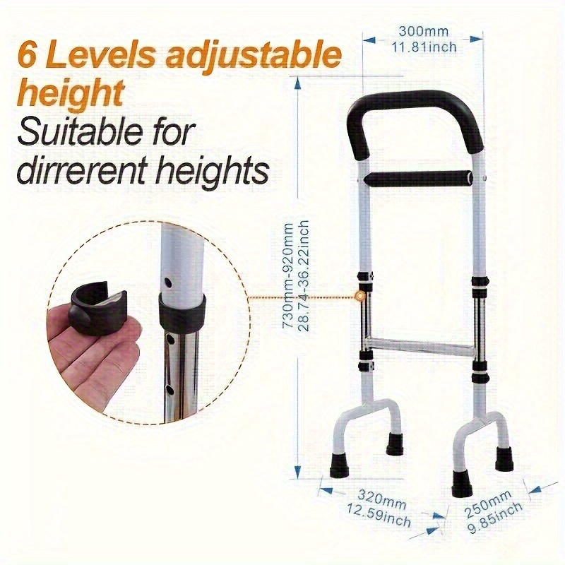 1pc Elderly Bed Headboard Rail With Free Wake-up Booster, Bedside Handrail For Bathroom Assistance, Getting Up Aid, Easy-to-use Bed Rail Support Rod Handle, Ideal Gift For Parents