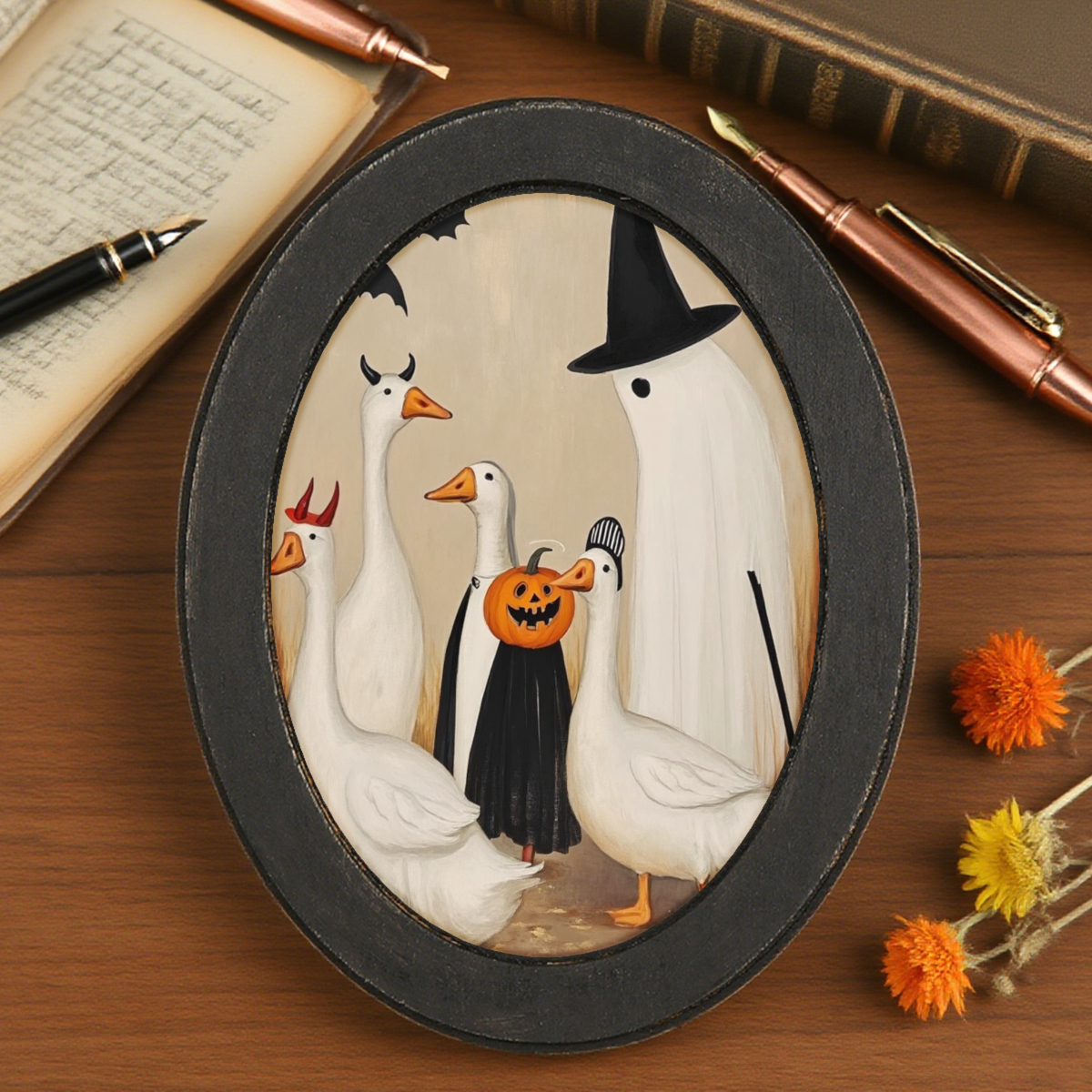 Antiker Bilderrahmen 10,2x15,2cm Mit Geisterhafter Waldkunst – Gothic Halloween Deko, Aus Harz Mit Bronze-Optik, Für Tisch Oder Wand