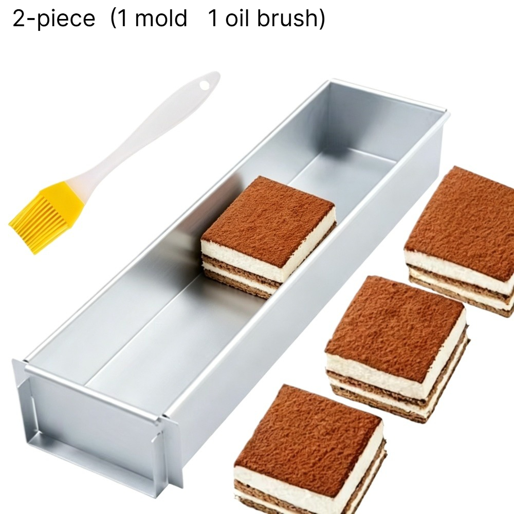 TEMU 41,7 cm rechteckige Aluminium Backform, abnehmbares Rahmendesign, praktische Kuchenform zum Backen von Tiramisu, Cheesecake, Mousse und anderen