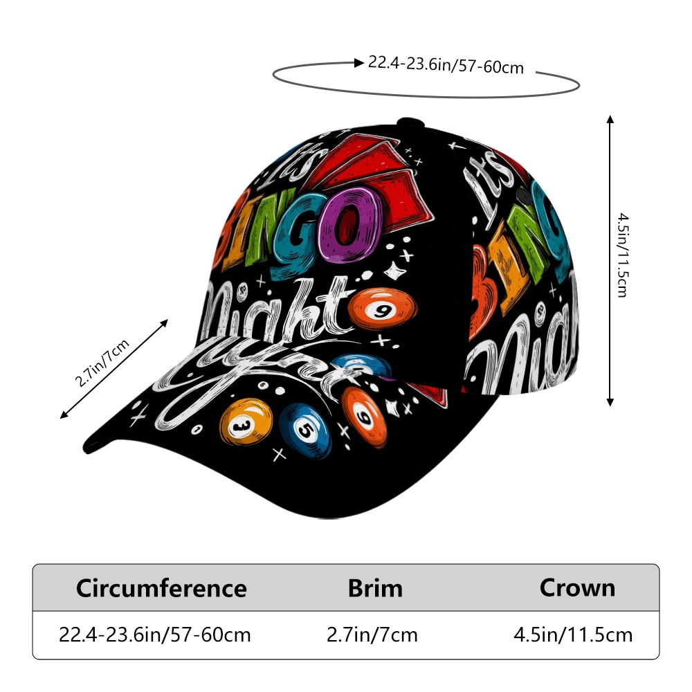 TEMU 1pc Bingo Night Fun Adjustable Baseball Cap, Fit For Urban Trips, Street Fashion And Business Trips, Neat And Stylish, Universal For All Face