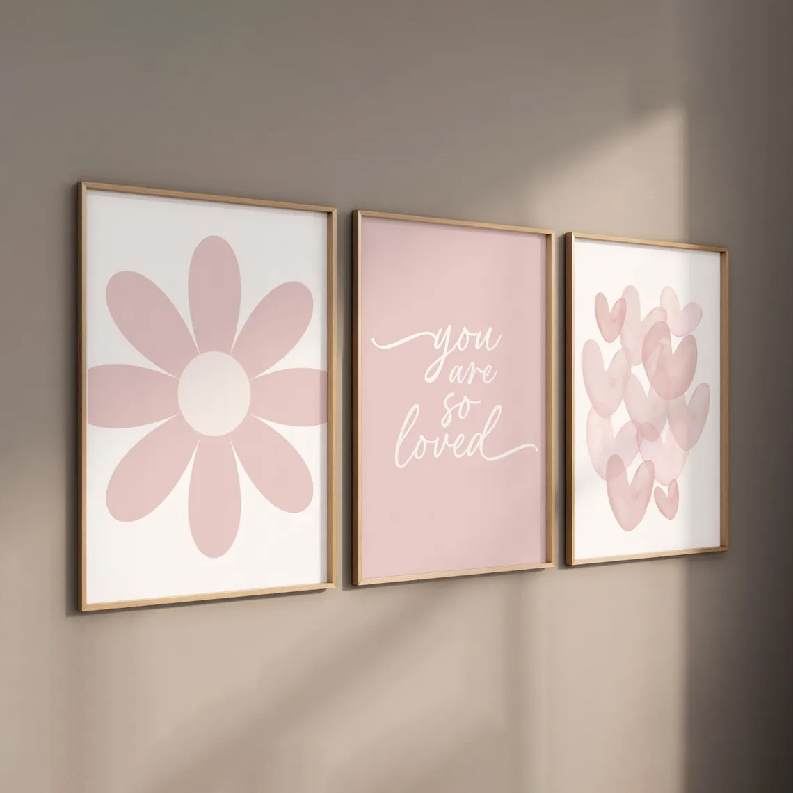Image of 2d Flat, 3pcs Set, Wall Decoration, Modern Poster, Blush Flower Prints: Girl's Bedroom Decor Art, Suitable For Living Room Decoration, Gift For , Housewarming Gift, Frameless Painting