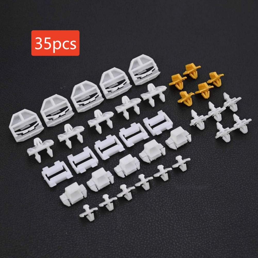 Image of 35pcs Set, Style: Trim Clip Set For Mercedes-benz Side Door Panels Trim Clips, Fasteners, Clips Suitable For Mercedes-benz 190 W201, 190e, 190d