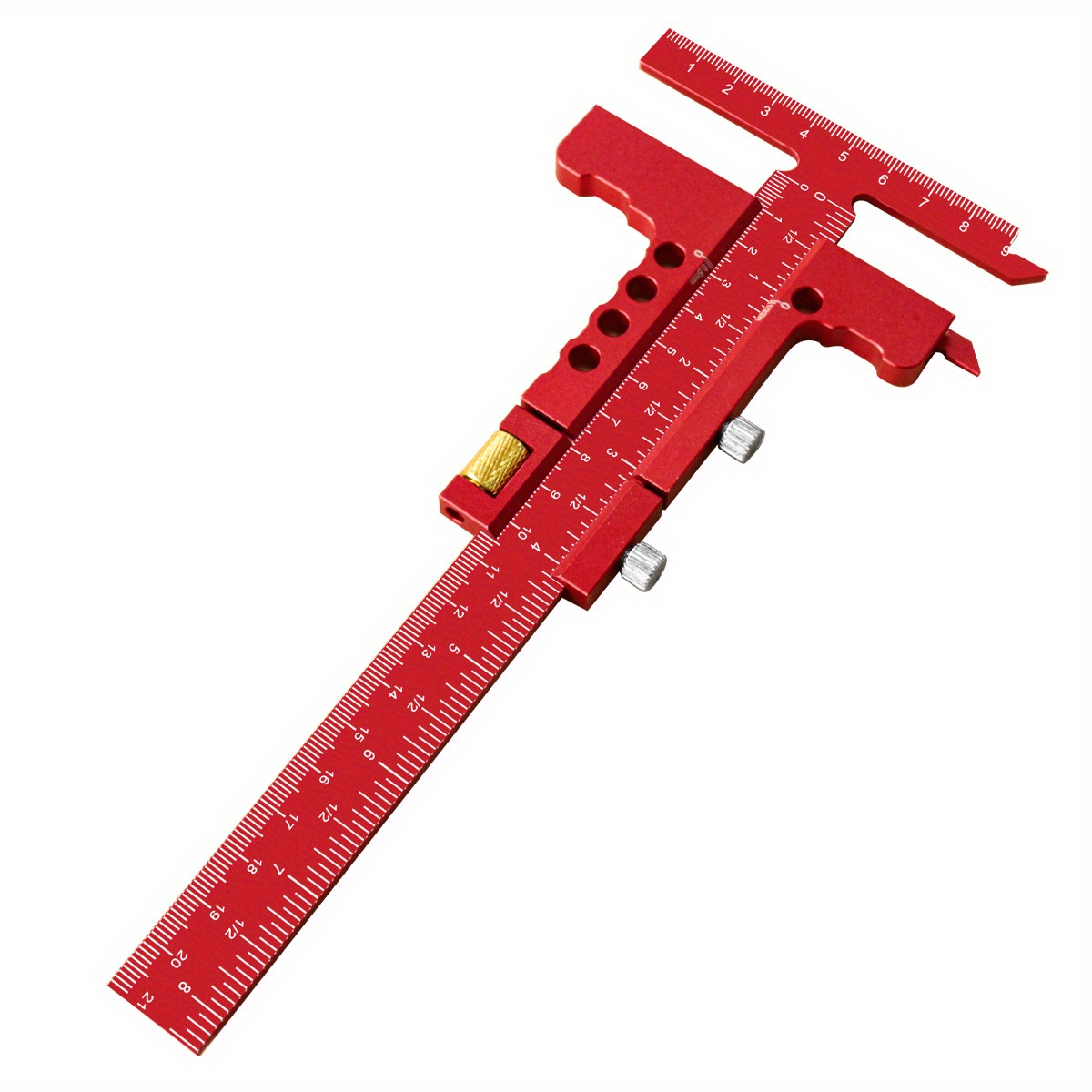 Precision Sliding Edge Ruler - Woodworking Scriber Marking Line Ruler - Adjustable Metric & Inch Framing Ruler - Outer Diameter Caliper And Depth Gauge