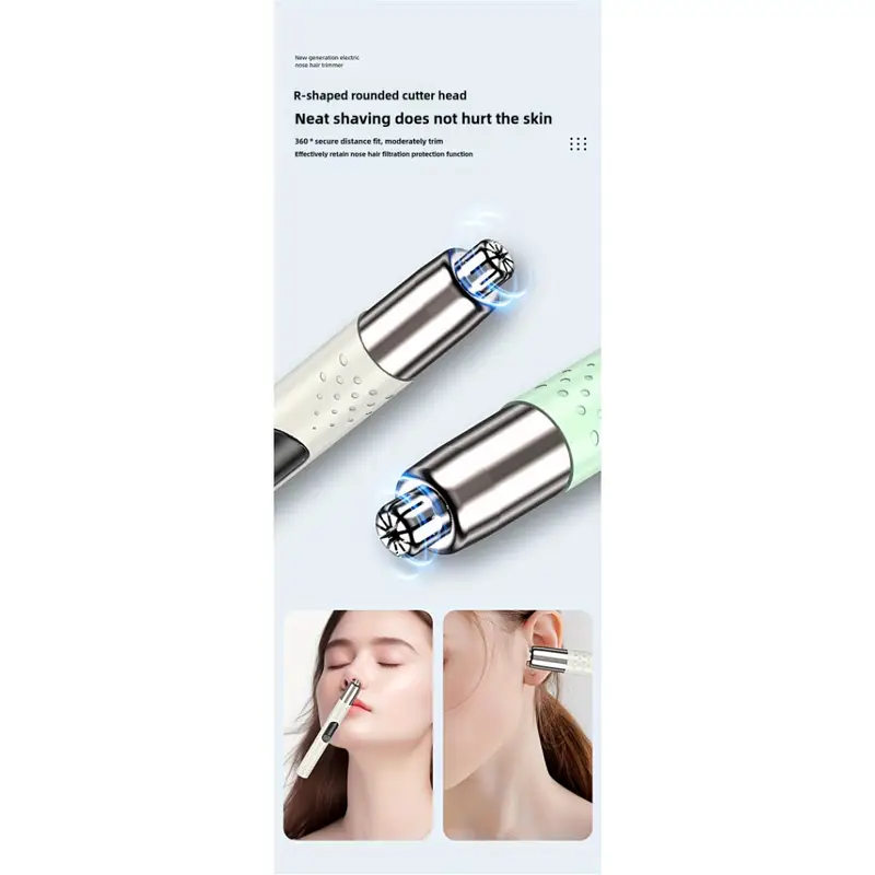 1pc usb rechargeable nose eyebrow ear hair trimmer epilator   beige touch control unisex stylish design portable travel essential     Product details 1