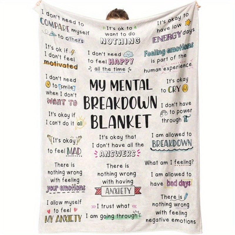 

My Mental Blanket - Soft Flannel, Relax & Self-care Gift For , Daily Affirmations & Calming Corners