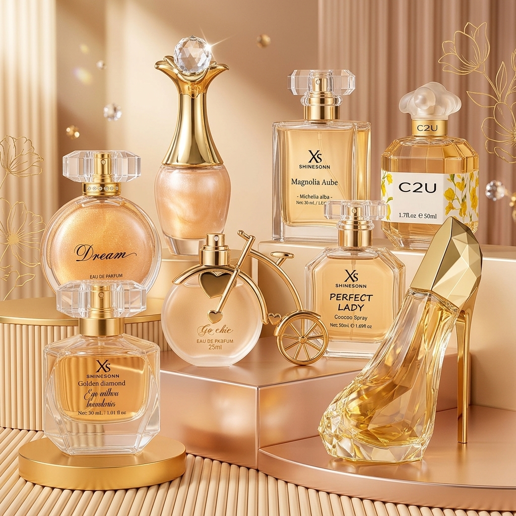 TEMU 8pcs Women's Perfume Set, Long-lasting Sweet Floral& Fruity Scents, Luxury Gold-tone Bottles, Gift For Her On Valentine's, Christmas& New Year.
