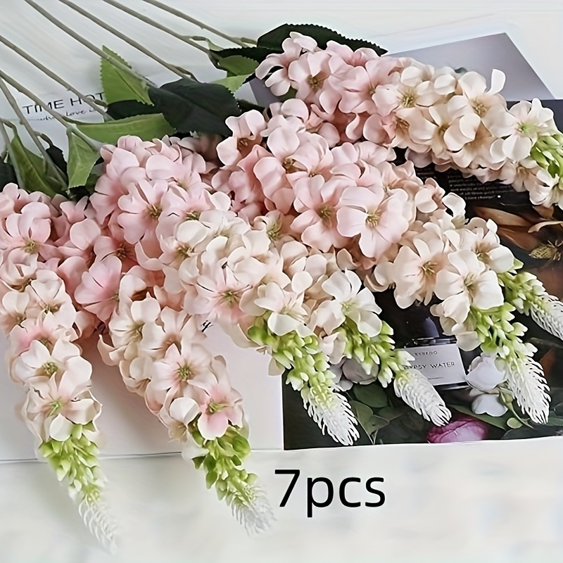 Image of A Set Of 7 Long-stemmed Geraniums And - For Home, Garden, Party, And Wedding Decorations