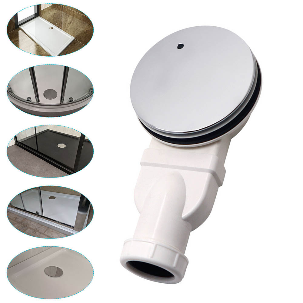 1 Set Shower Drain Waste 90mm, Low Profile Abs Siphon For Shower Tray, Extra Flat Bathroom Floor Drain With Odor Trap