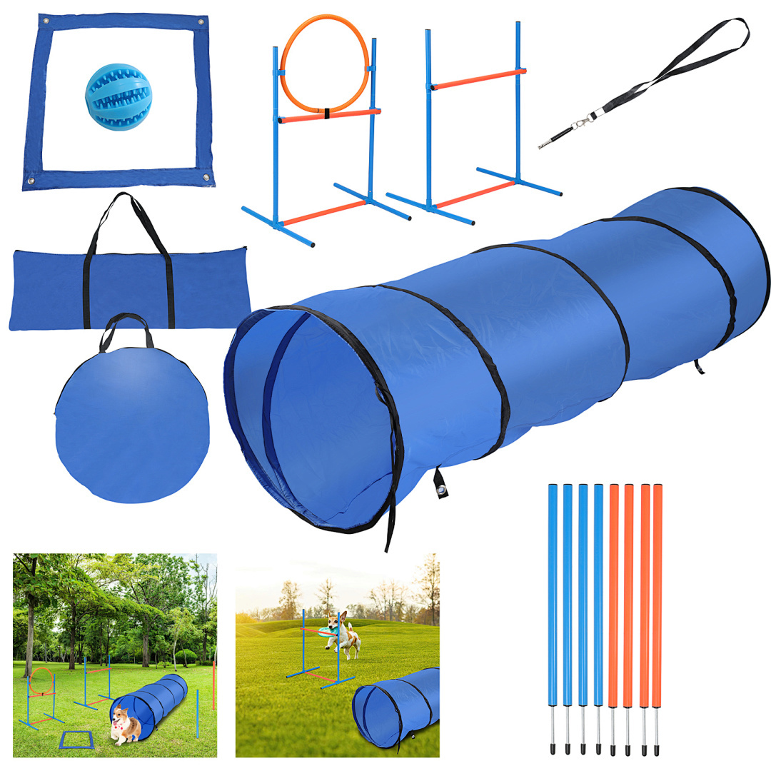 TEMU Dog Agility Slalom Poles Ring Many Colours 1 Set Outdoor Jumping Tyre Stic Training Agility Set Dog Sports Included Indoor Hurdle Poles Exercise