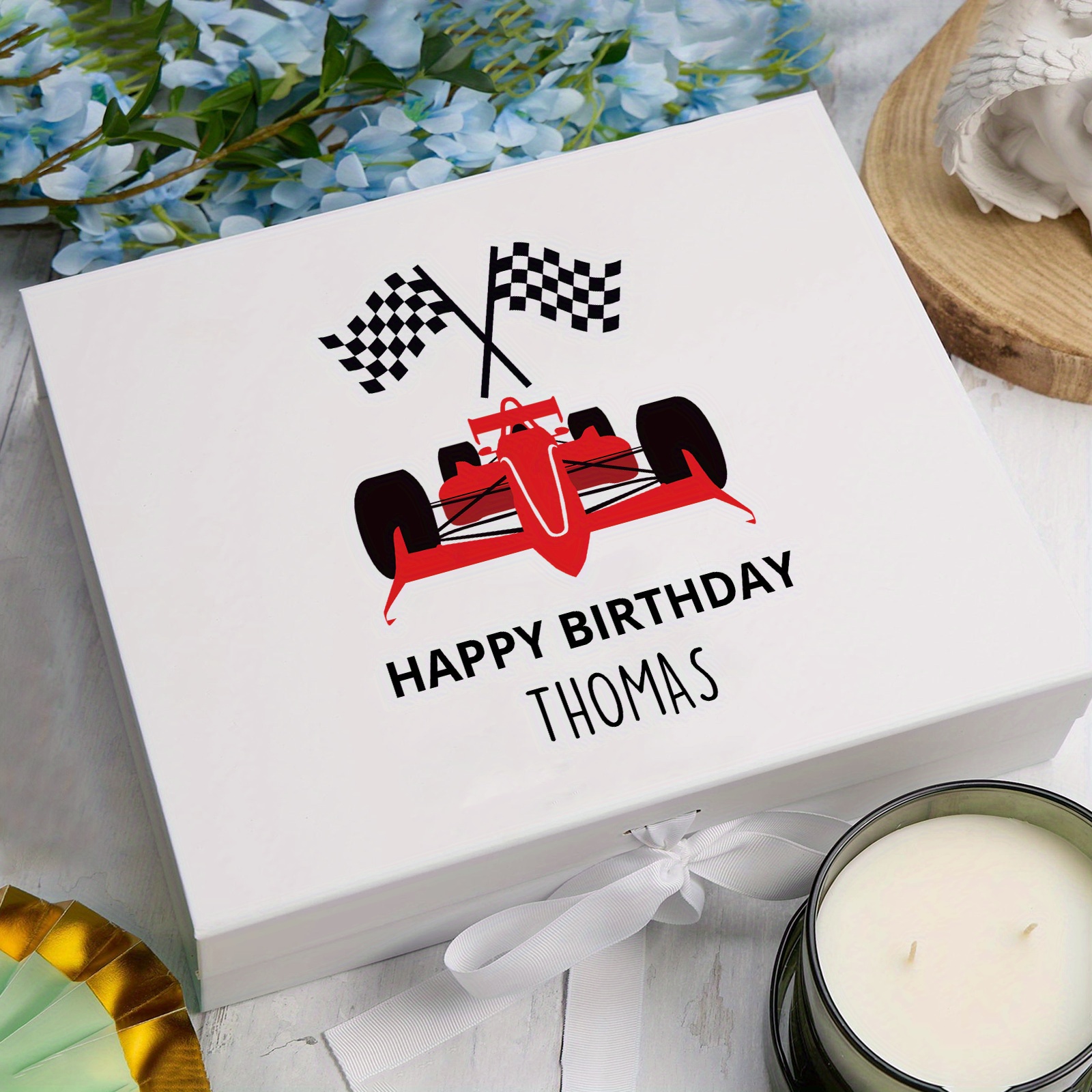 TEMU 1pc Boîte Cadeau Personnalisée Anniversaire, Boîte Pliante Nom Personnalisé, Élégante Boîte Cadeau pour Fêtes et Surprises - Idéal pour les