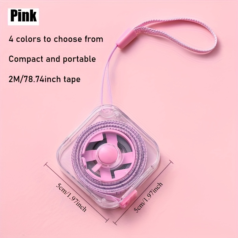 a cute soft tape measure of 2 meters 6 feet featuring a portable retractable locking mechanism and clear   inch   ideal for sewing home use waist chest and height measurements durable and easy to store