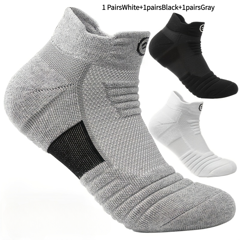 TEMU 3-pairs Men's Low-cut Athletic Socks - Arch Support Breathable Running Sneaker Suitable For Gym, Training, Casual Wear | Anti-wear Technology,