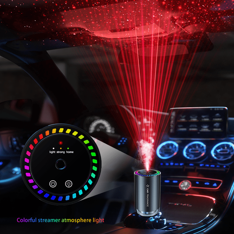 smart car air freshener with star projector 1 69oz 300 day long lasting essential oil diffuser automatic on off usb rechargeable natural fragrance for car interior car fragrance diffuser   accessory durable plastic details 6