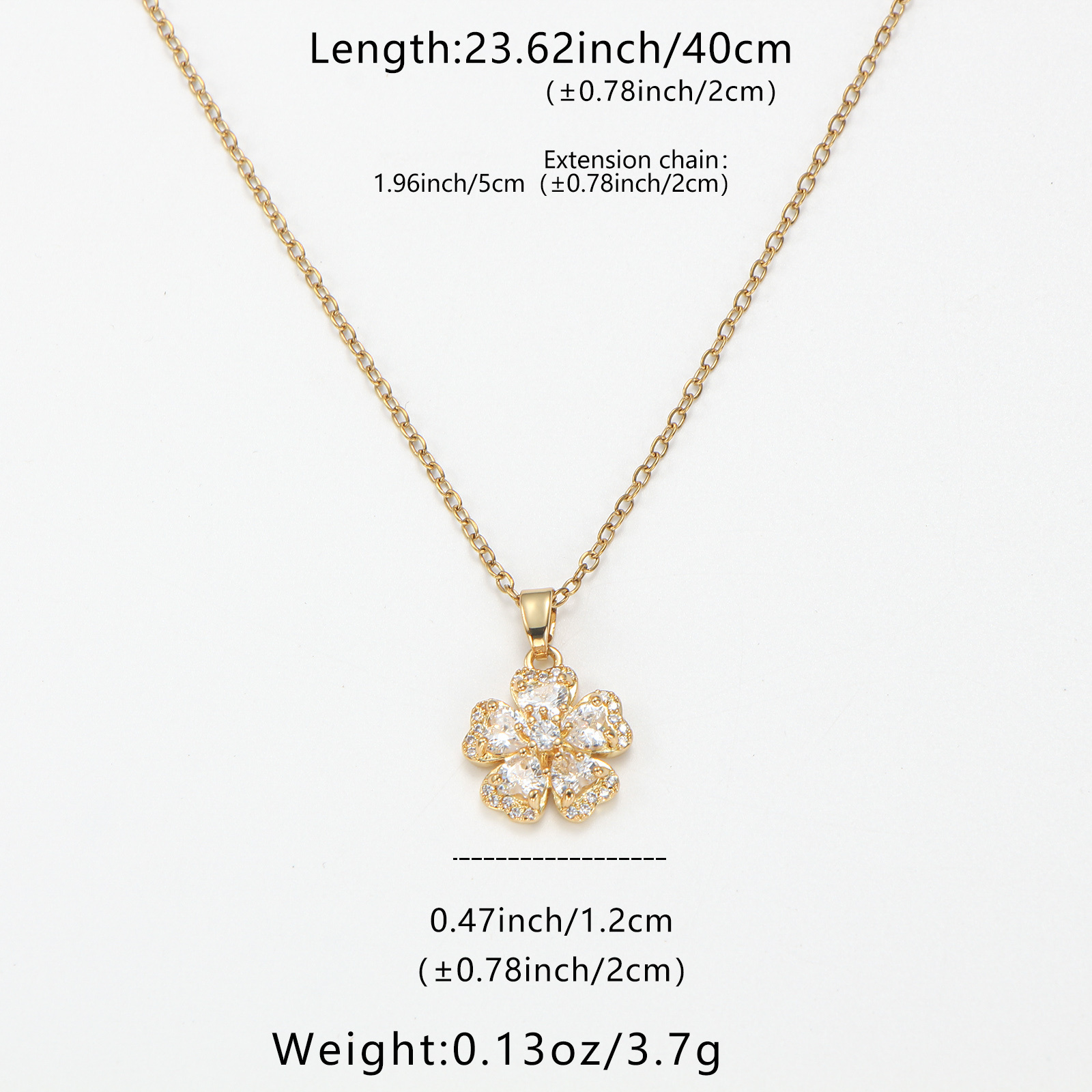 Women's 5-Petal Small Flower Full Pave Zirconia Clavicle Chain