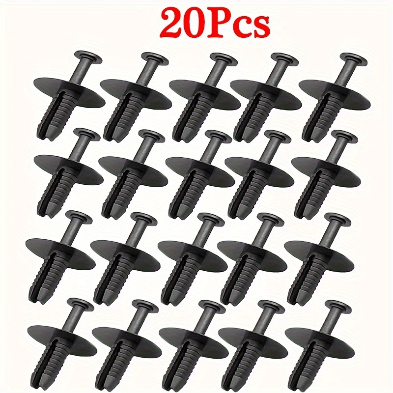 A Set Of 20 Black Plastic Clips Suitable For Models E46, E93, E38, E65, E66, F07, F10, F11, X3, E83, And E85 With A Size Of 7 Millimeters.