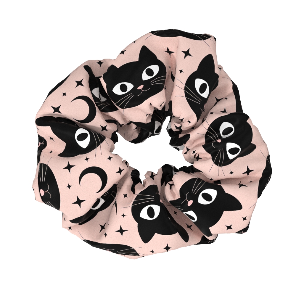 TEMU 1pc Women's Fabric Scrunchie, Thick Hair Tie, Head Accessory, Hair Tie Ornament, Gift For Parties, Holiday Events, Halloween, , Dark Style,