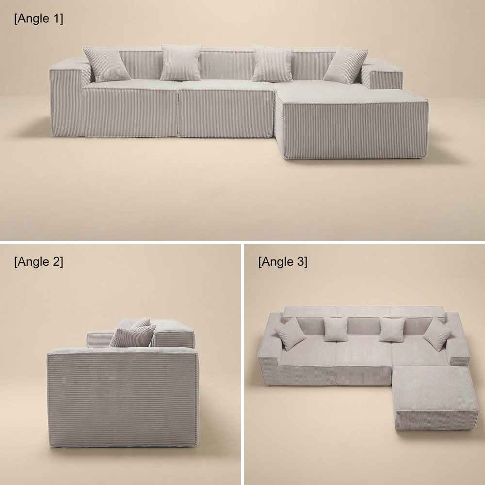 TEMU Canapé-lit d'angle de L avec nuage - Sectionnel en velours , canapé à assise profonde adapté , canapé-lit multifonctionnel moderne pour , meuble