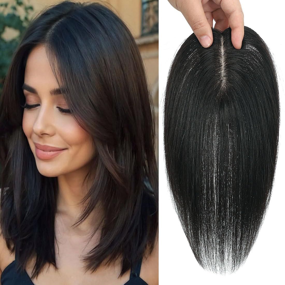 hair toppers women 10inch human hair toppers women thinning  display picture 2