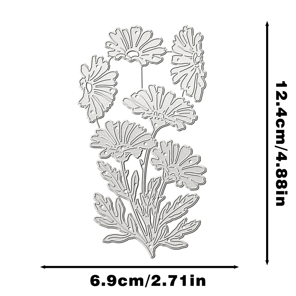 TEMU 1pc Original Beautiful Daisy Design Metal Cutting Dies, For Card Making, Scrapbooks, Decorative Photo Albums, Birthday Gifts, Wedding Cards,
