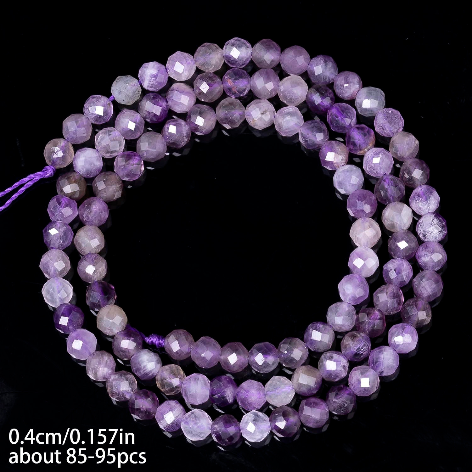 E-shop Natürliche Steine Facettierte Amethyst Runde Quadratische Kleine Perlen Elegante Lose Abstandsperlen für DIY Armbänder, Halsketten, Ohrringe