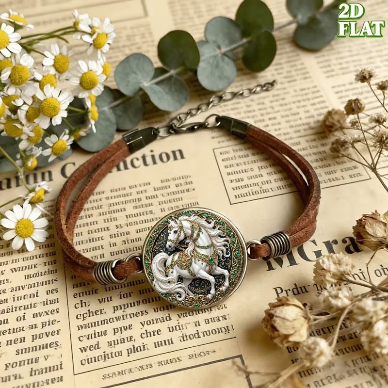 2D Flat Pattern Vintage Bracelet, Unique Gift for Friends and Family