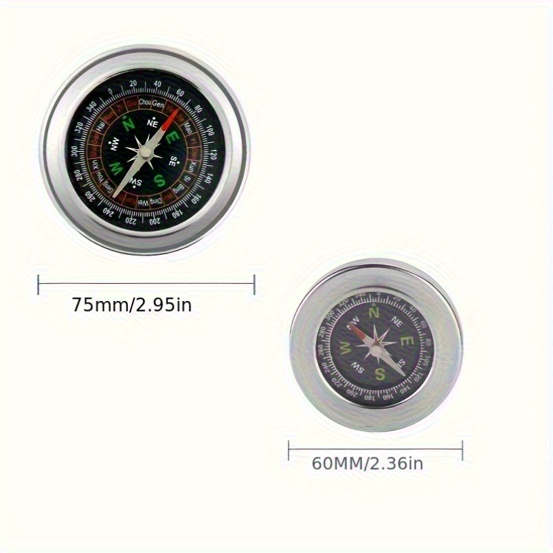 75Mm Stainless Steel Compass with Durable Metal Case