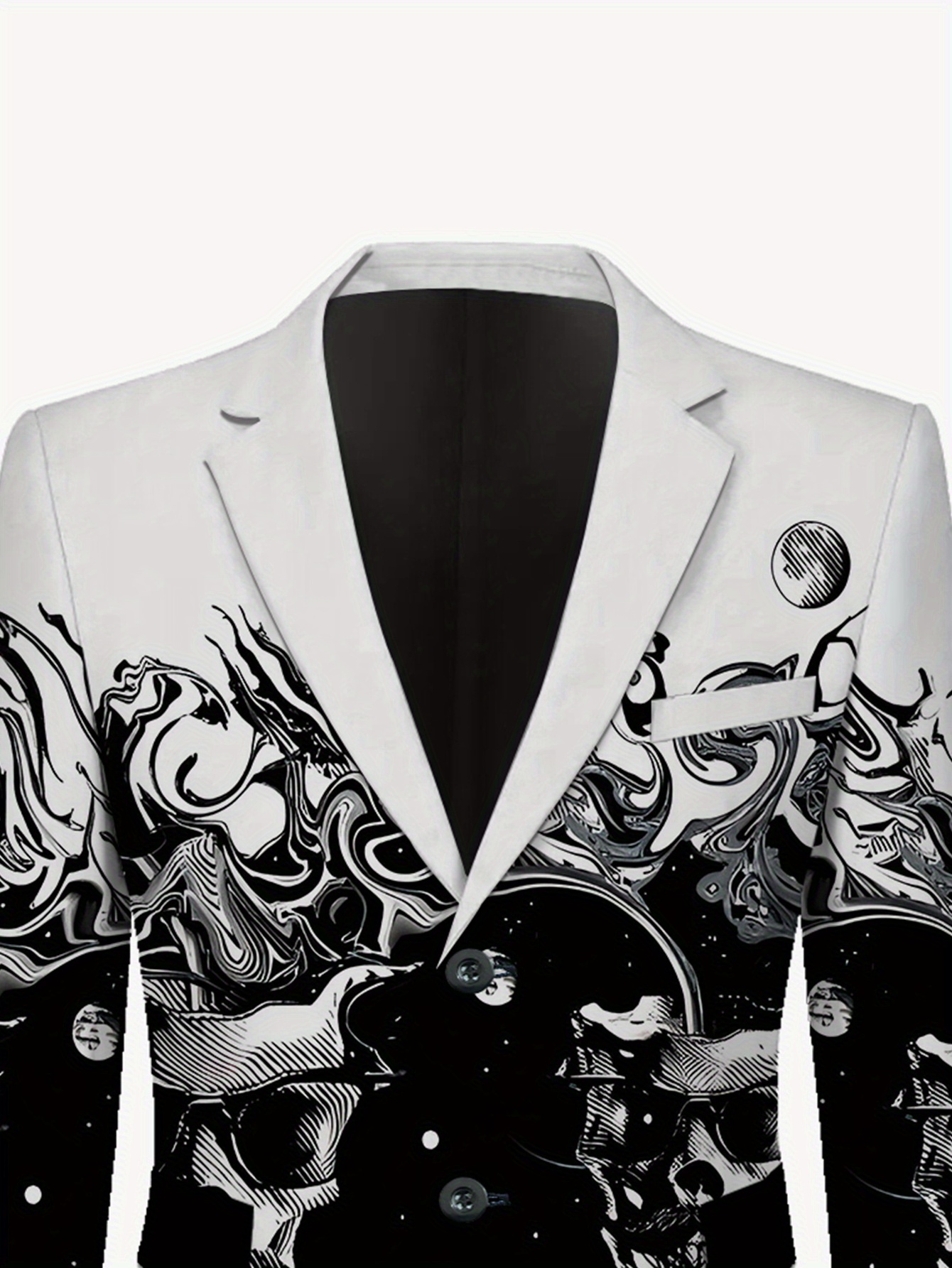 stijlvol zwart wit bloemenprint pak voor heren in plusmaat - Temu  Netherlands, image size:800x1066