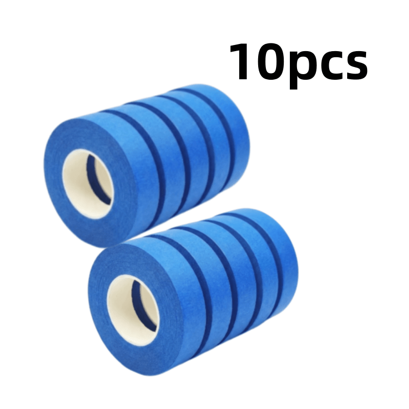 TEMU 10 Rolls Blue Craft Tape Suitable For Car Painting, No Residue Removable Adhesive Suitable For Wood, Walls, Floors, Furniture, Labeling,