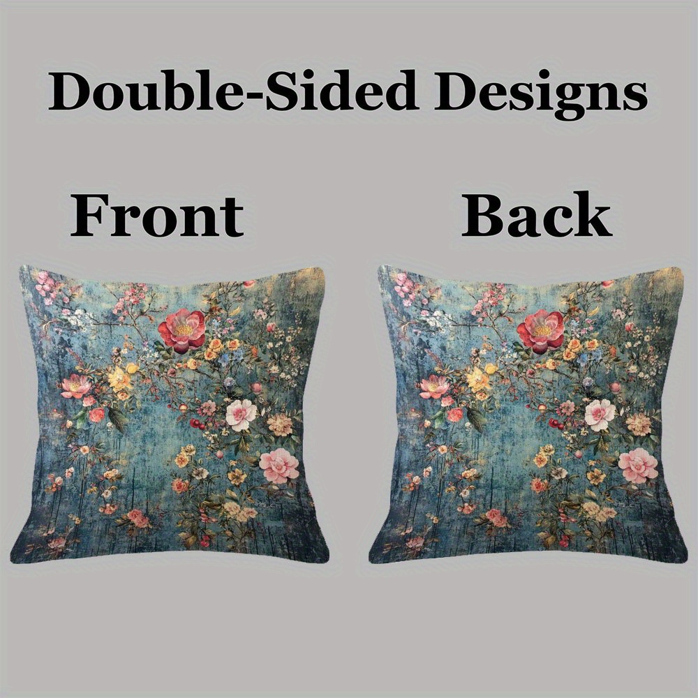TEMU 2d Flat - 1pc Double-sided Pillowcase, Featuring A Chinese-style , 18x18 Inches/45x45cm, With A Zippered Closure, Double-sided Print, Made Of