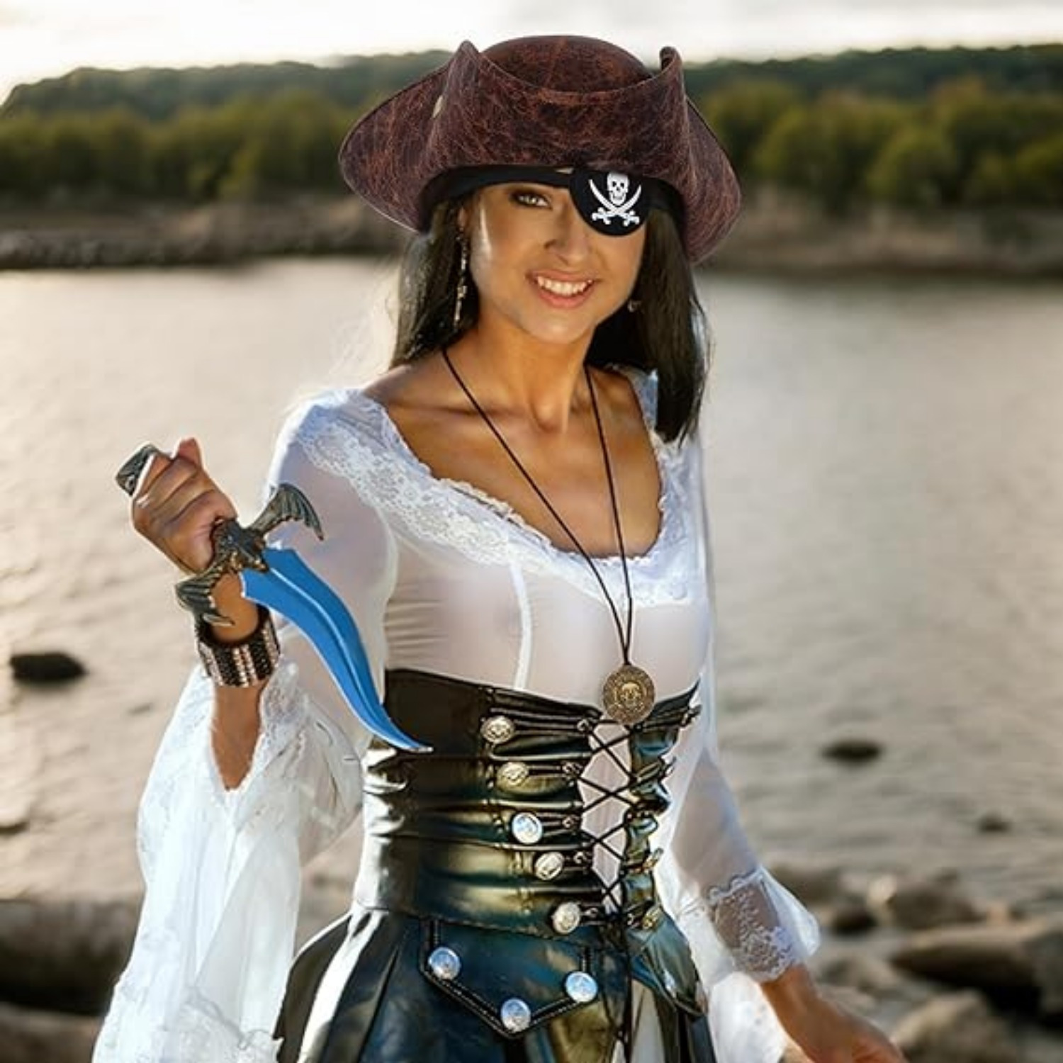 5pcs halloween pirate costume set pirate hat earring skull Temu