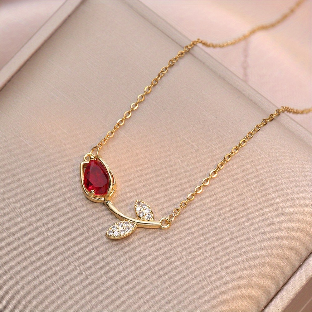 TEMU A New Tulip-shaped Necklace Is Perfect For Gifting Or Wearing To A Banquet.