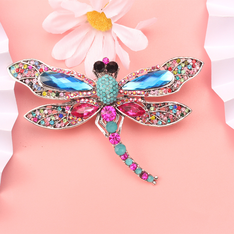 TEMU 1pc Elegant Rhinestone Dragonfly Brooch Pin - Unisex For , Sparkling Rhinestone Suitable For Scarves, Jackets, Bags - Wedding, Party Accessory,