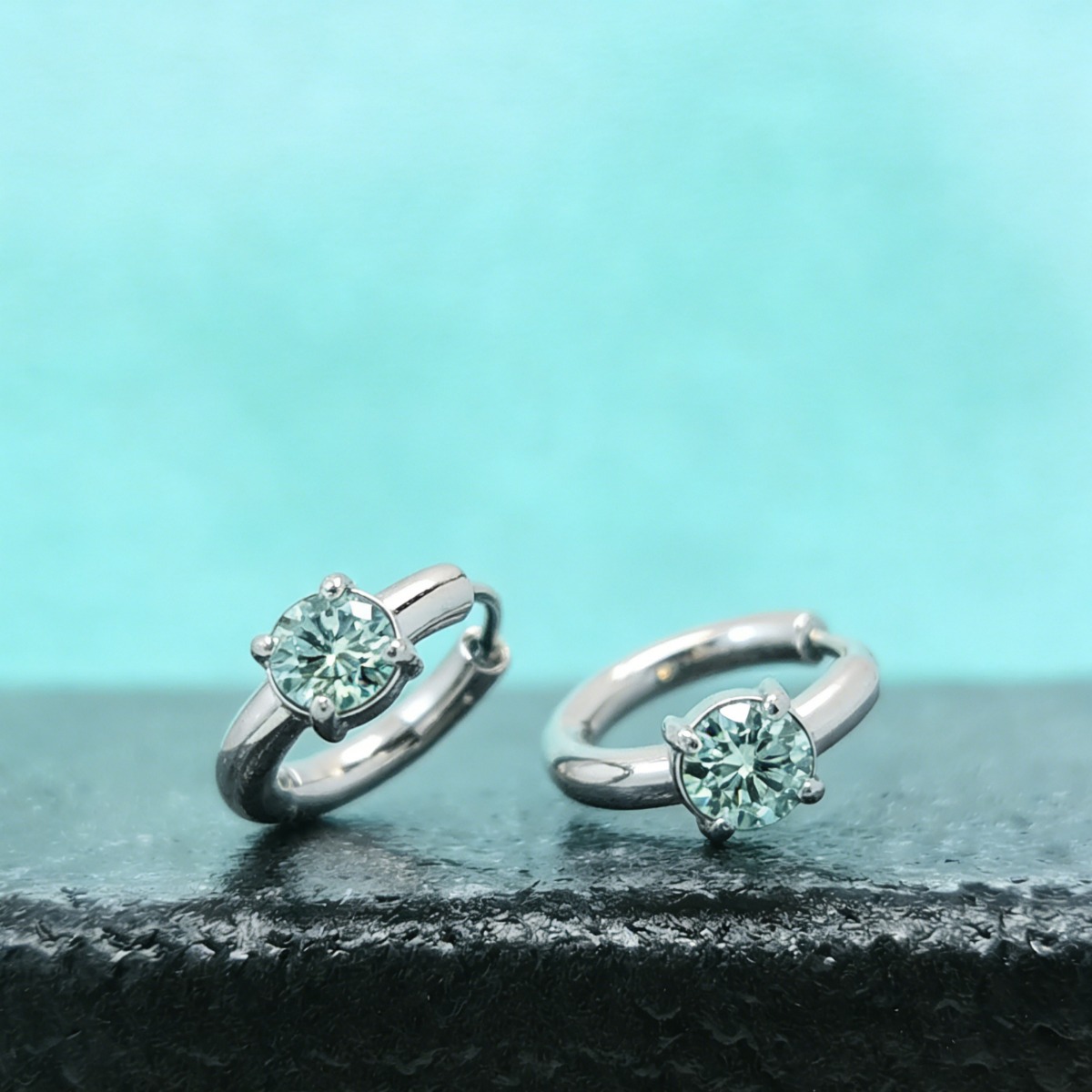 Women's 0.5 Carat Round Cut Moissanite Stud Earrings, Versatile Gift