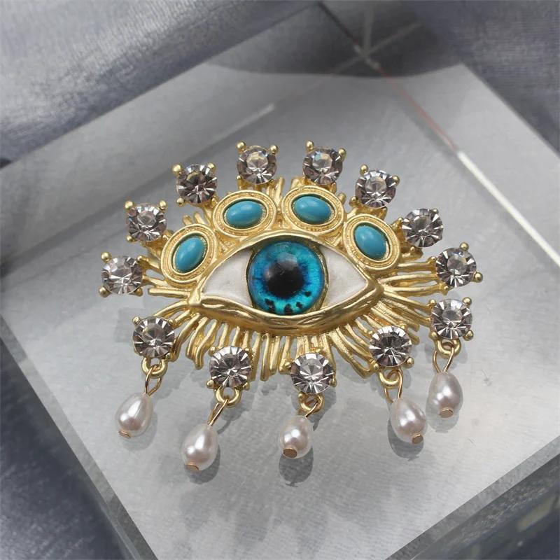 TEMU broche para mujer con diseño , de perlas y un motivo de ojo de , para un lujoso