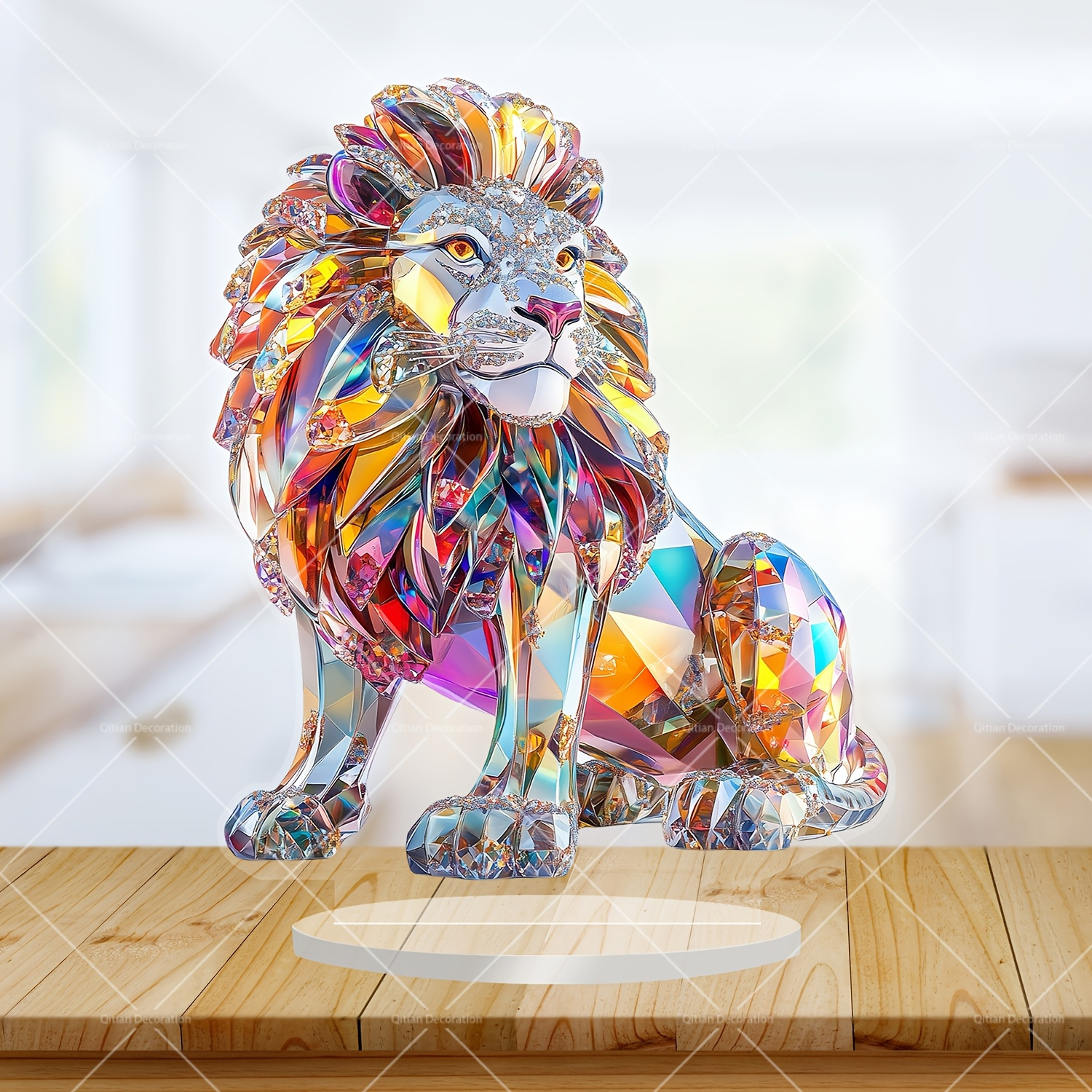 

2d Flat 1pc Style Acrylic Lion , 2d Flat Print Tabletop Decor, Multipurpose Animal Theme Ornament For , Ideal Gift For Him, 19.99x16.18 Cm