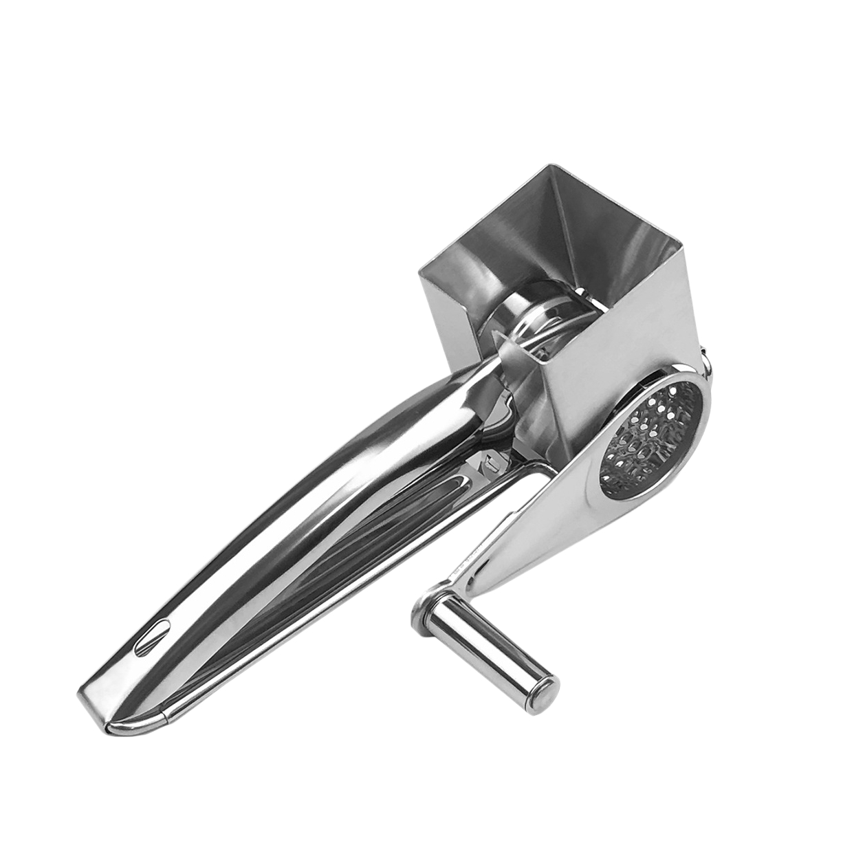 TEMU Multifunctional Stainless Steel Cheese Grater With A Rotatable Design, Focusing On Food Safety. Equipped With A Hand-cranked Grating Device, It