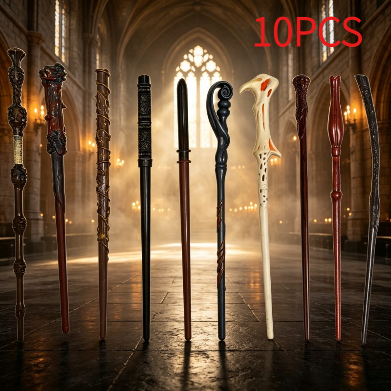 TEMU 10pcs Harry Potter Wand Set, Including Wands For Harry And Dumbledore, Halloween Costumes, Christmas Gifts, And The Best Birthday Presents And