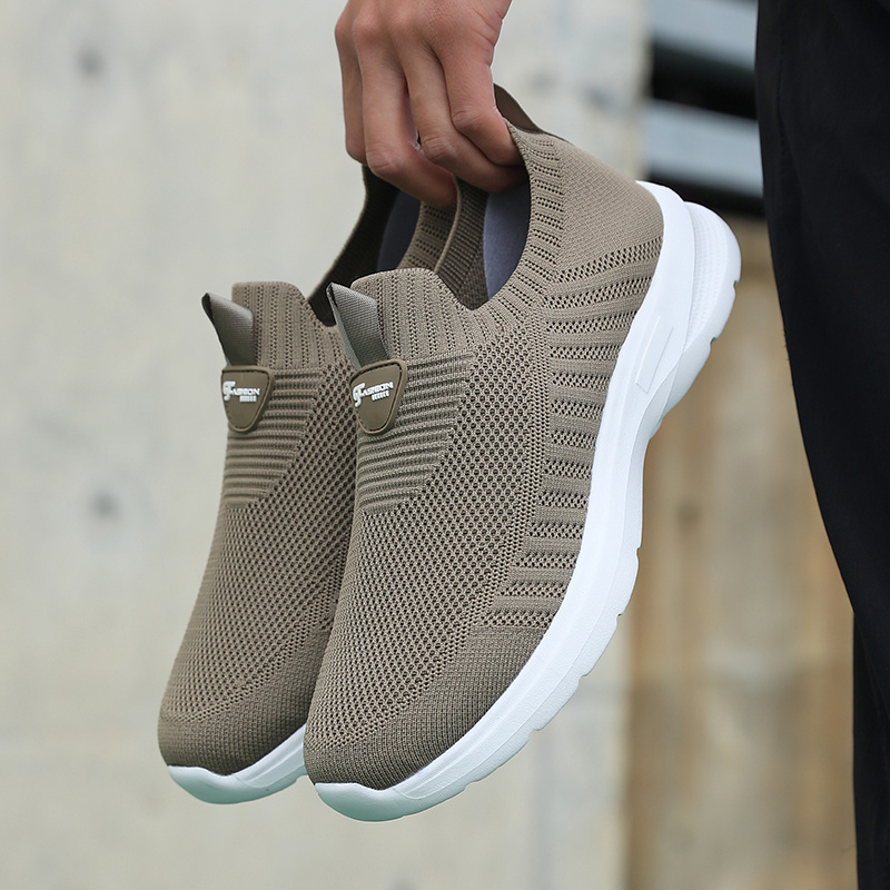 mens casual slip on loafers breathable mesh upper outdoor sports fitness running shoes