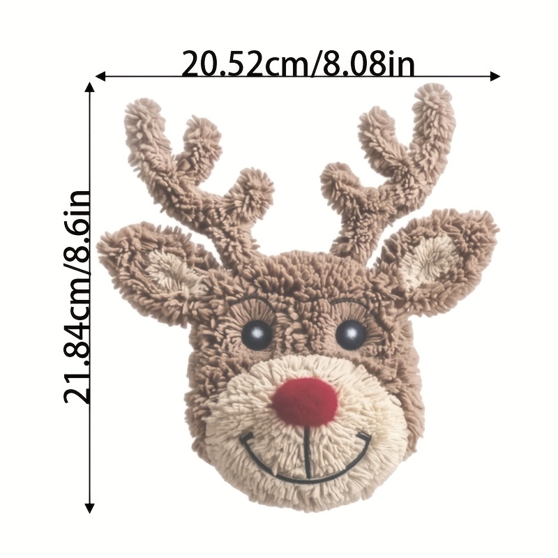 TEMU 3pcs Yarn Crochet Christmas Reindeer Heat Transfer Patches - Suitable For Shirts, Hoodies, Sweaters - Brown/white/red Crochet Antlers And Nose,