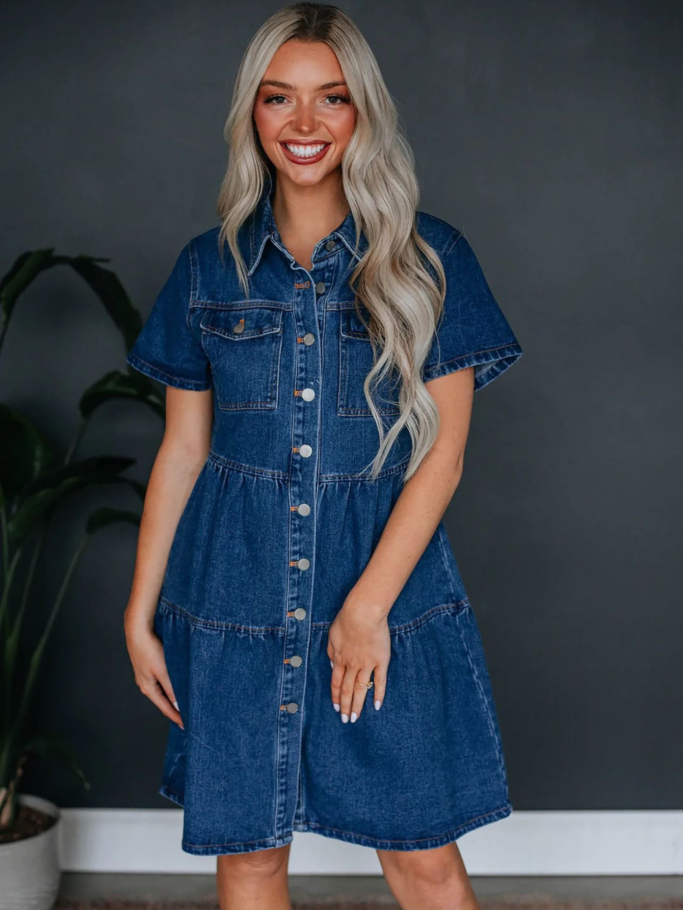 white christmas dresses Chic and Sexy: Sleeveless Denim Maxi Dress with Slit and Bodycon Fit main image 0