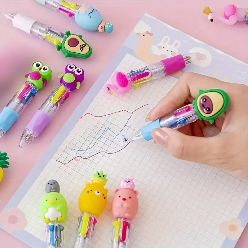 20 cute retractable ballpoint pens ergonomic round body point pvc material stick structure cute designs retractable closed type point type ergonomic features stick structure type plastic material for school and office supplies Product details 3